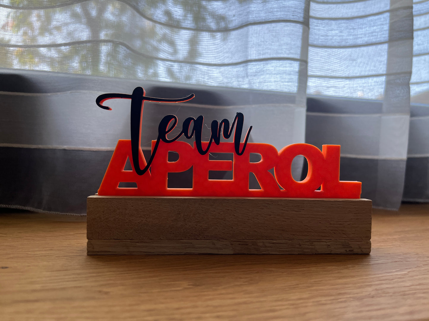 Team Aperol Klötzchen Schriftzug 3D Dekoration Aufsteller