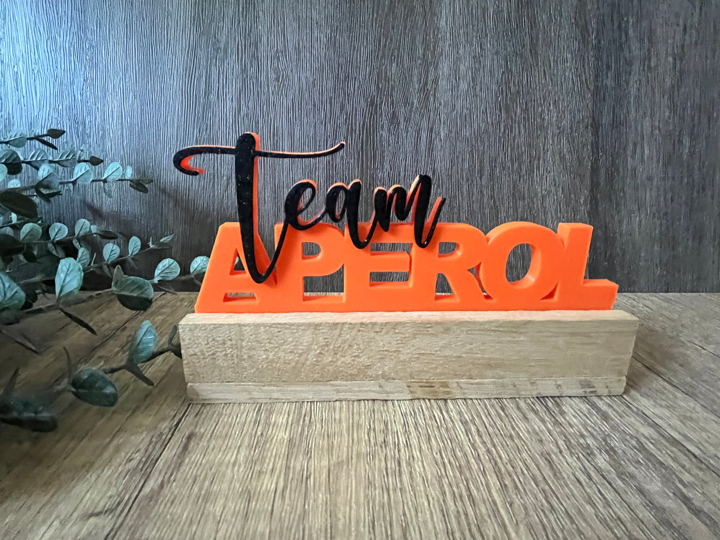 Team Aperol Klötzchen Schriftzug 3D Dekoration Aufsteller