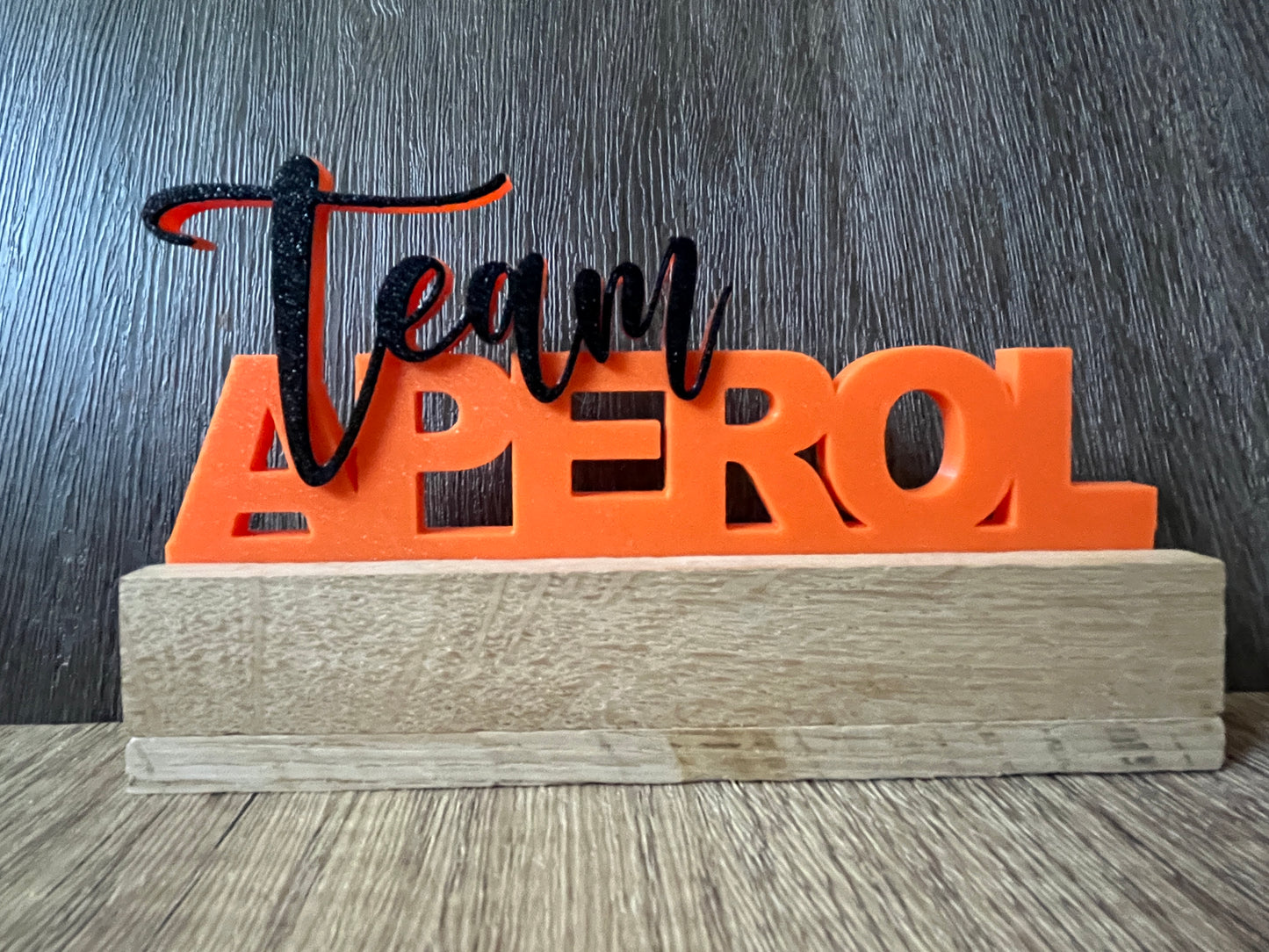 Team Aperol Klötzchen Schriftzug 3D Dekoration Aufsteller
