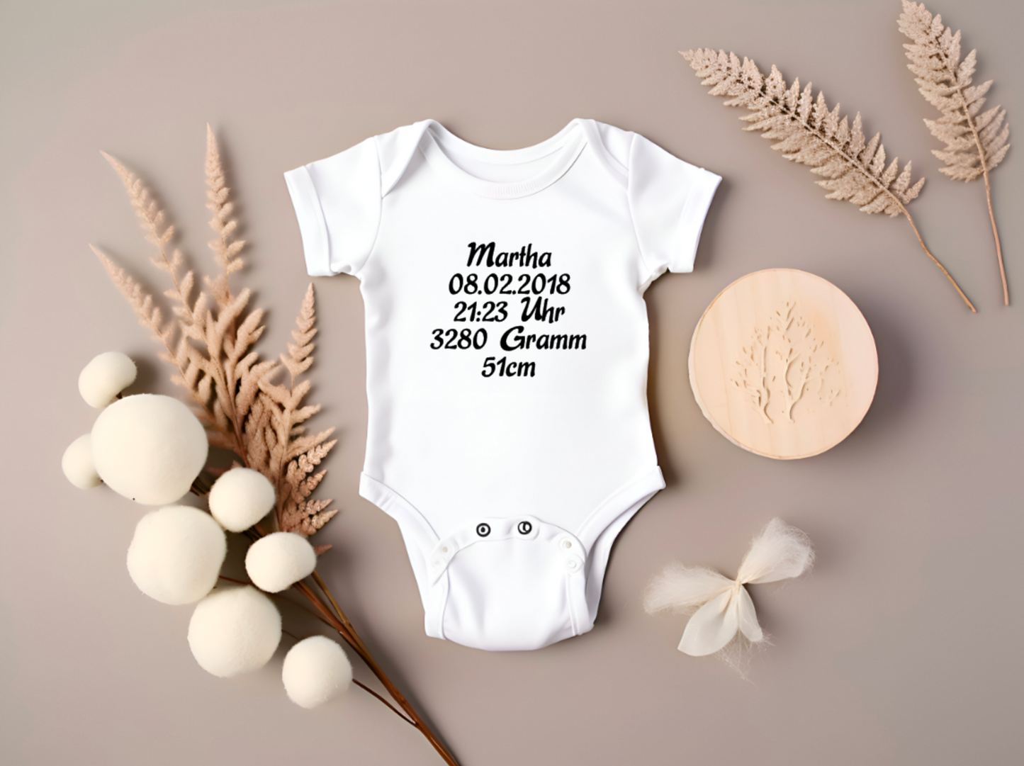 Bügelbild Geburtsdaten freie Farbwahl