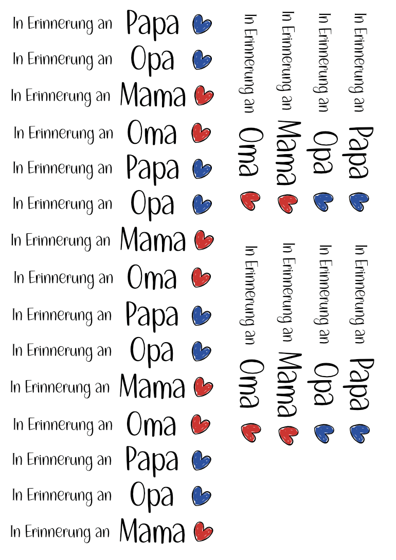 Kerzentattoos - In Erinnerung an Mama Papa Oma Opa