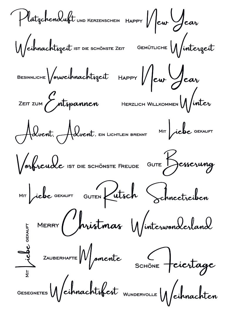 Kerzentattoos - Weihnachtssprüche Set 1 Weihnachten