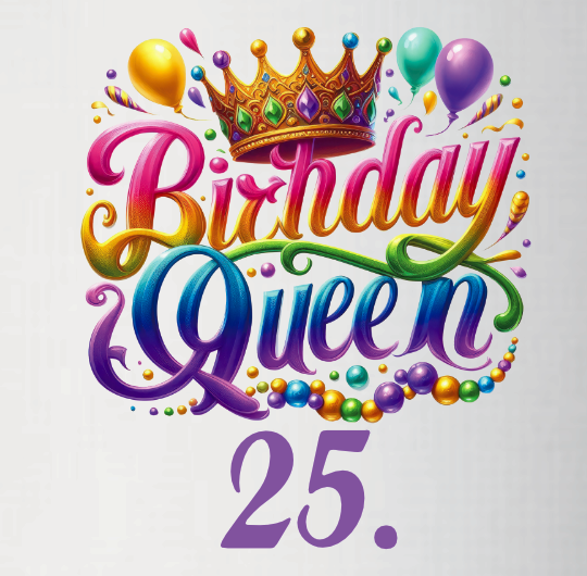 Tasse Birthday Queen Regenbogen Geburtstagszahl wählbar