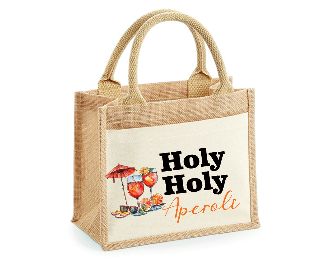 Jutetasche - Holy Holy Aperoli - Lustiges Geschenk für Frauen
