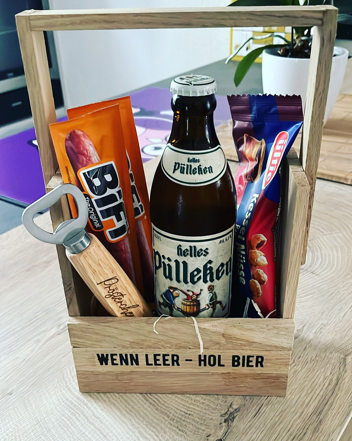 Notration Geschenkkorb für Männer oder Frauen personalisiert individuell gelasert