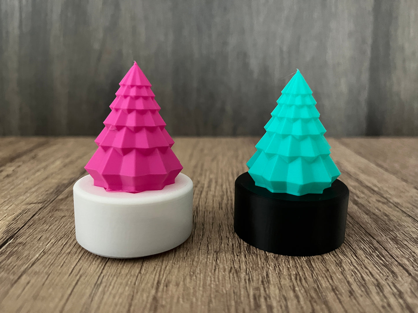 Mini Weihnachtsbaum Teelicht Tanne 3D gedruckt Tannenbäume Weihnachtsbäume LED einzeln Set farbig bunt