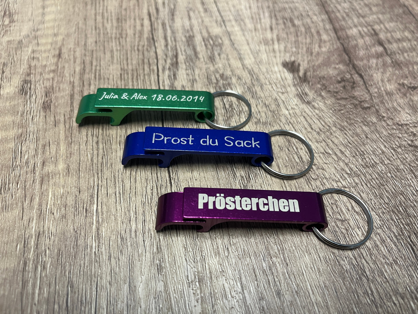 Flaschenöffner Schlüsselanhänger mit Gravur