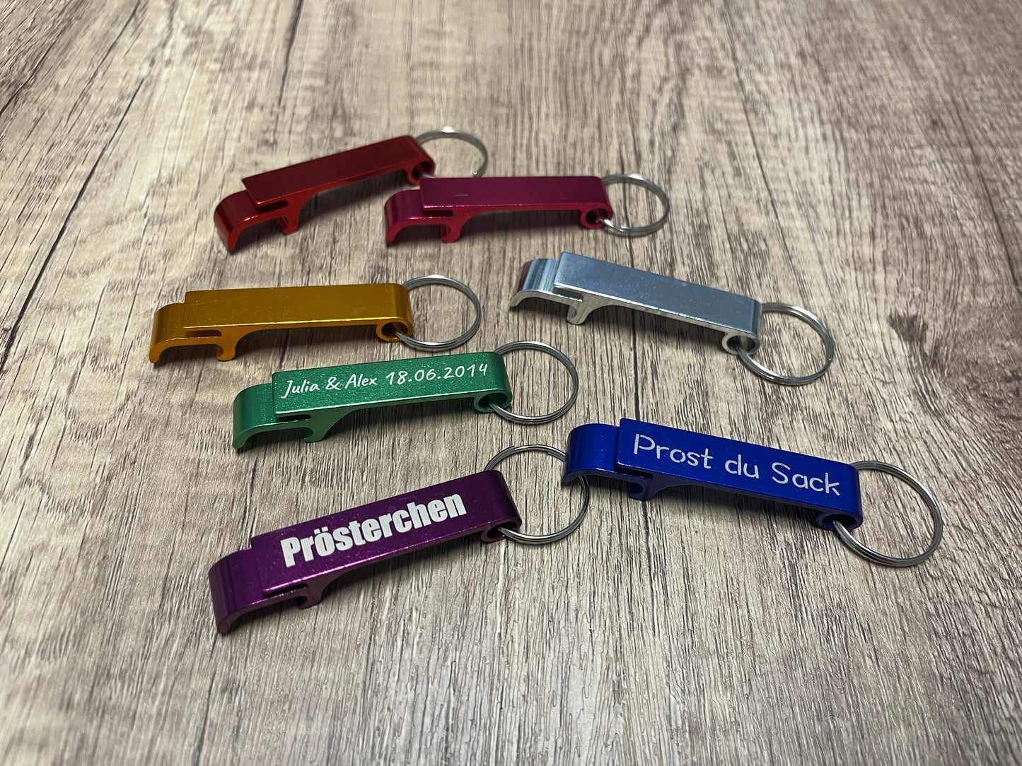 Flaschenöffner Schlüsselanhänger mit Gravur
