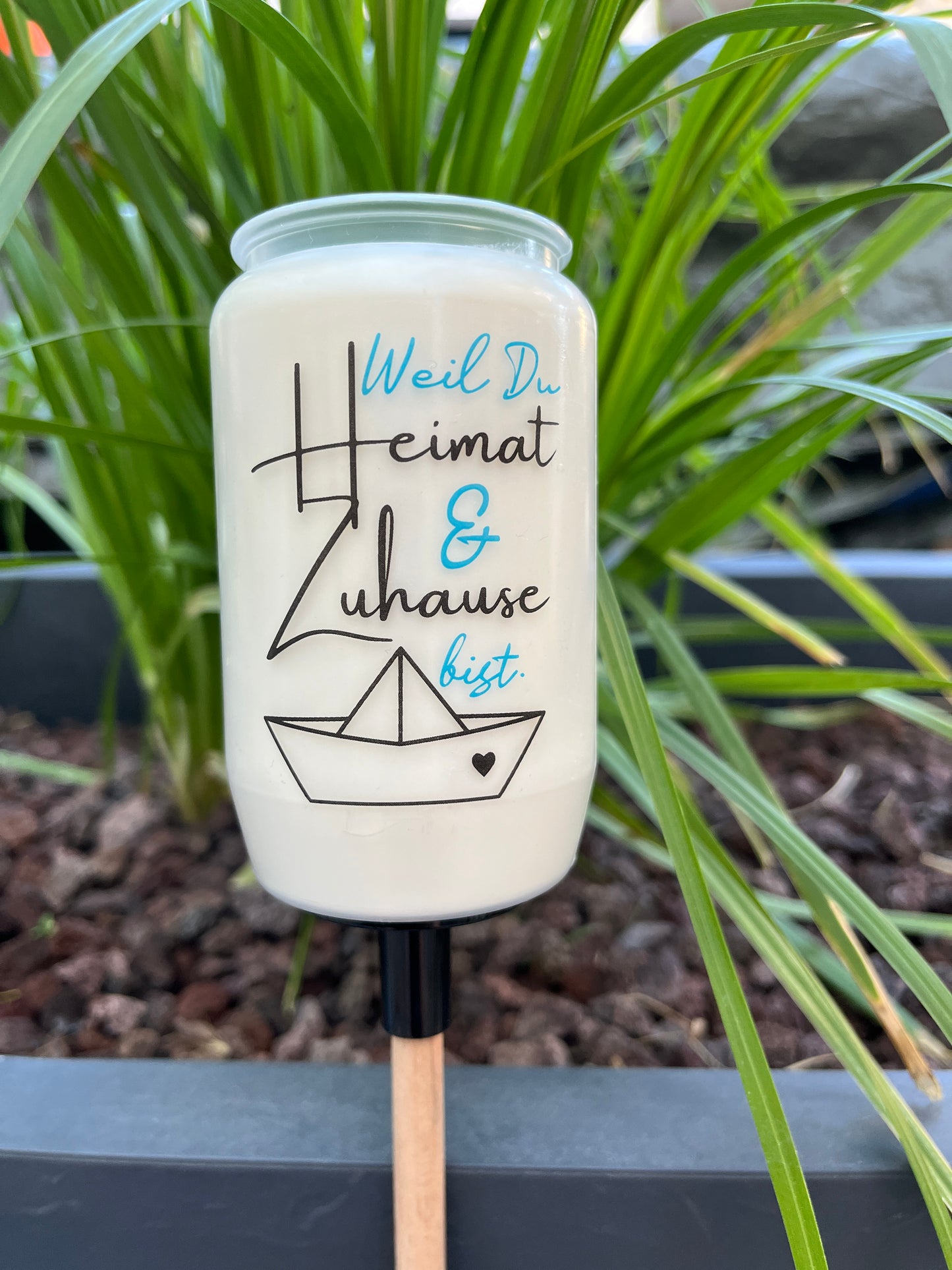 GARTENFACKEL Leben perfekt Konfetti Regen Heimat Zuhause bist informiere dein Gesicht witzig Kerze Kerzen Geschenkidee lächeln lachen Boot