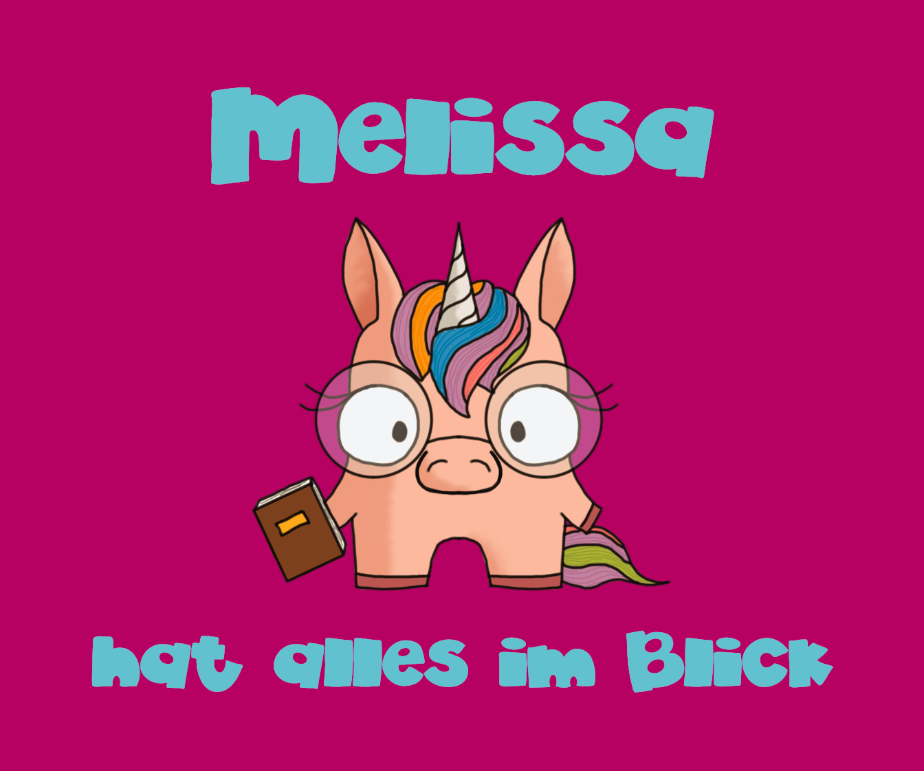 Brillenputztuch - Einhorn hat alles im Blick PINK mit Wunschnamen
