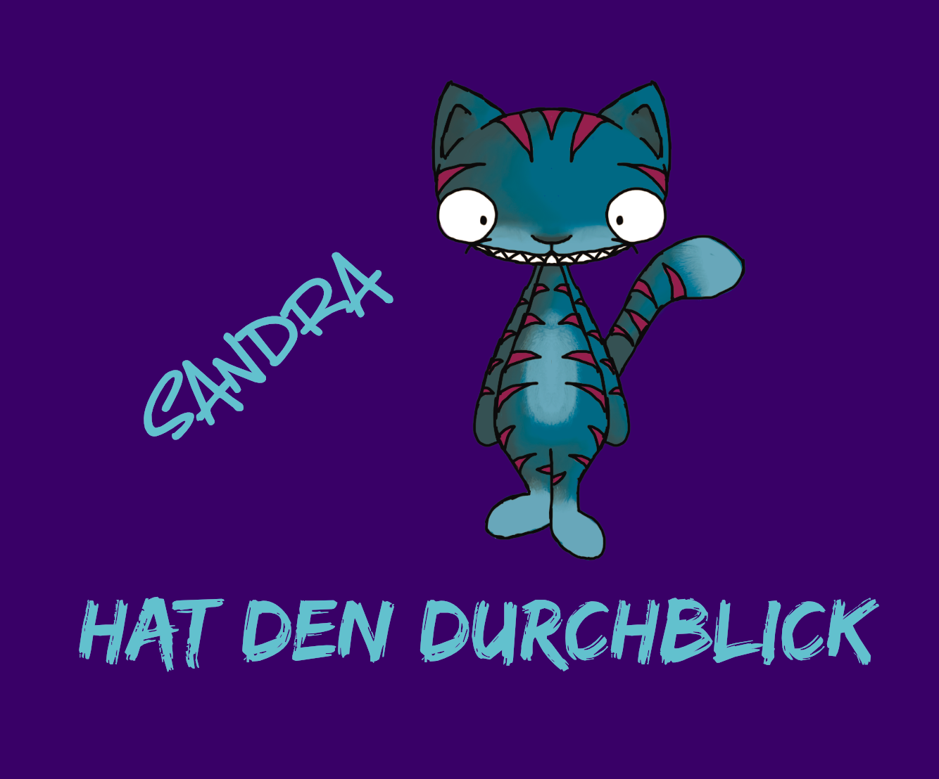 Brillenputztuch Katze hat den Durchblick LILA Name