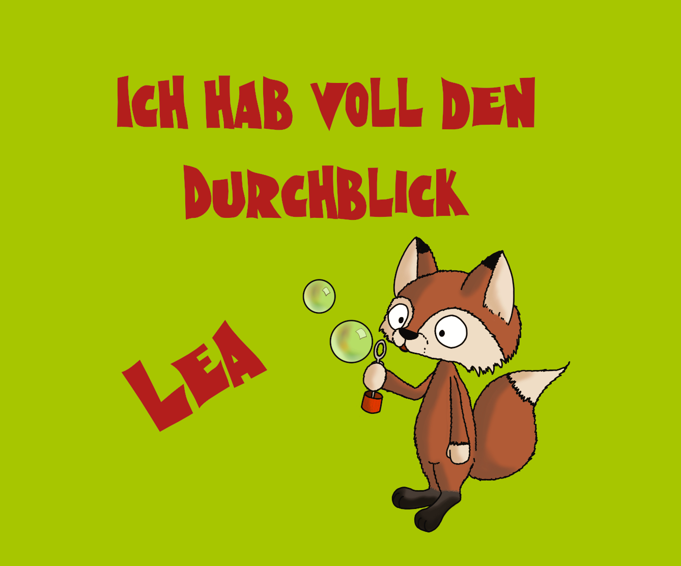 Brillenputztuch - Fuchs Ich hab voll den Durchblick grün mit Wunschnamen