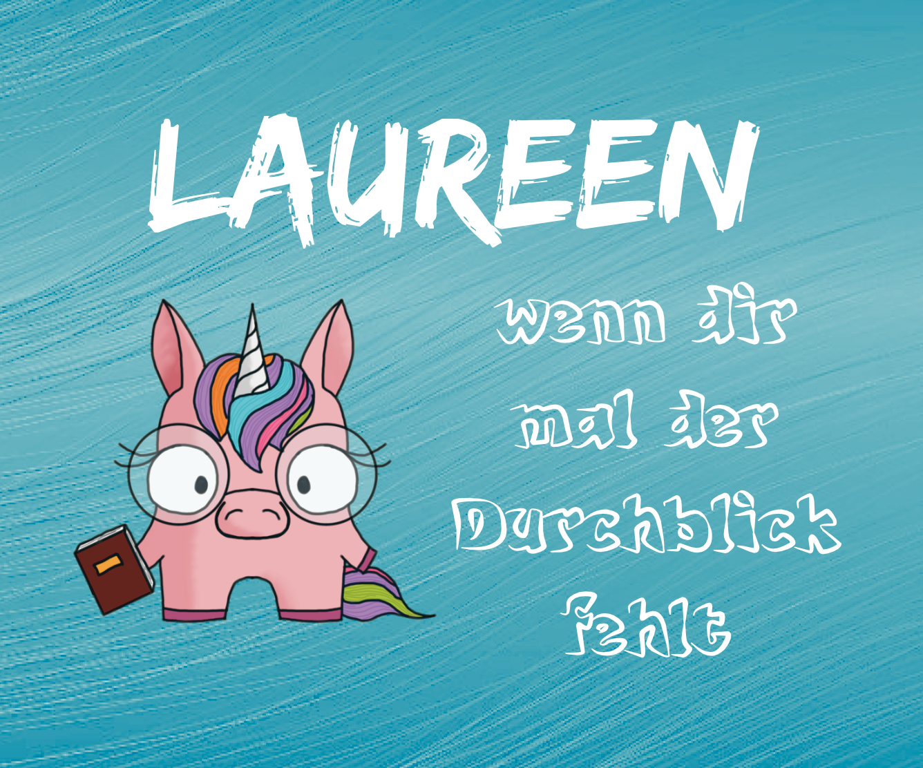 Brillenputztuch - Einhorn Durchblick wenn dir mal der Durchblick fehlt Name BLAU