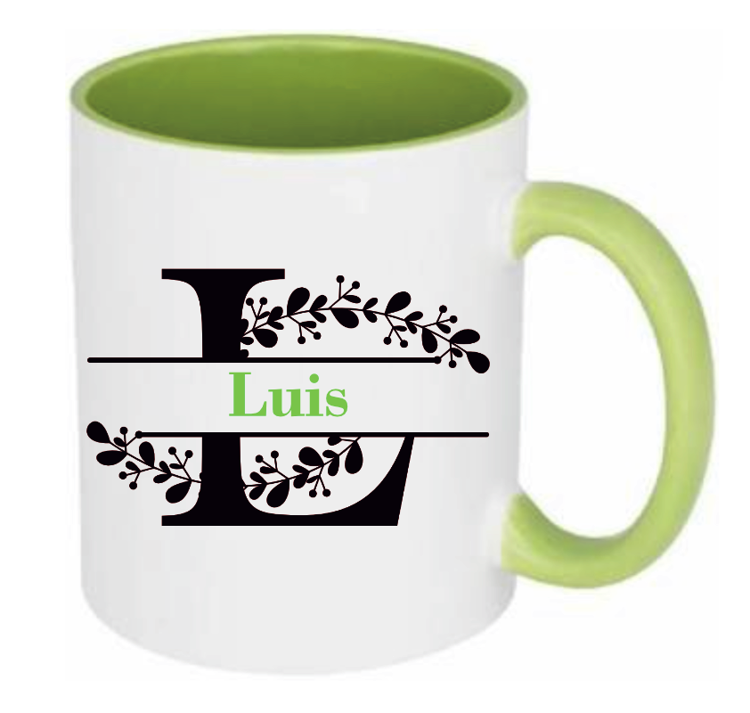Tasse personalisiert mit Namen und Buchstabe Buchstabentasse Farbwahl