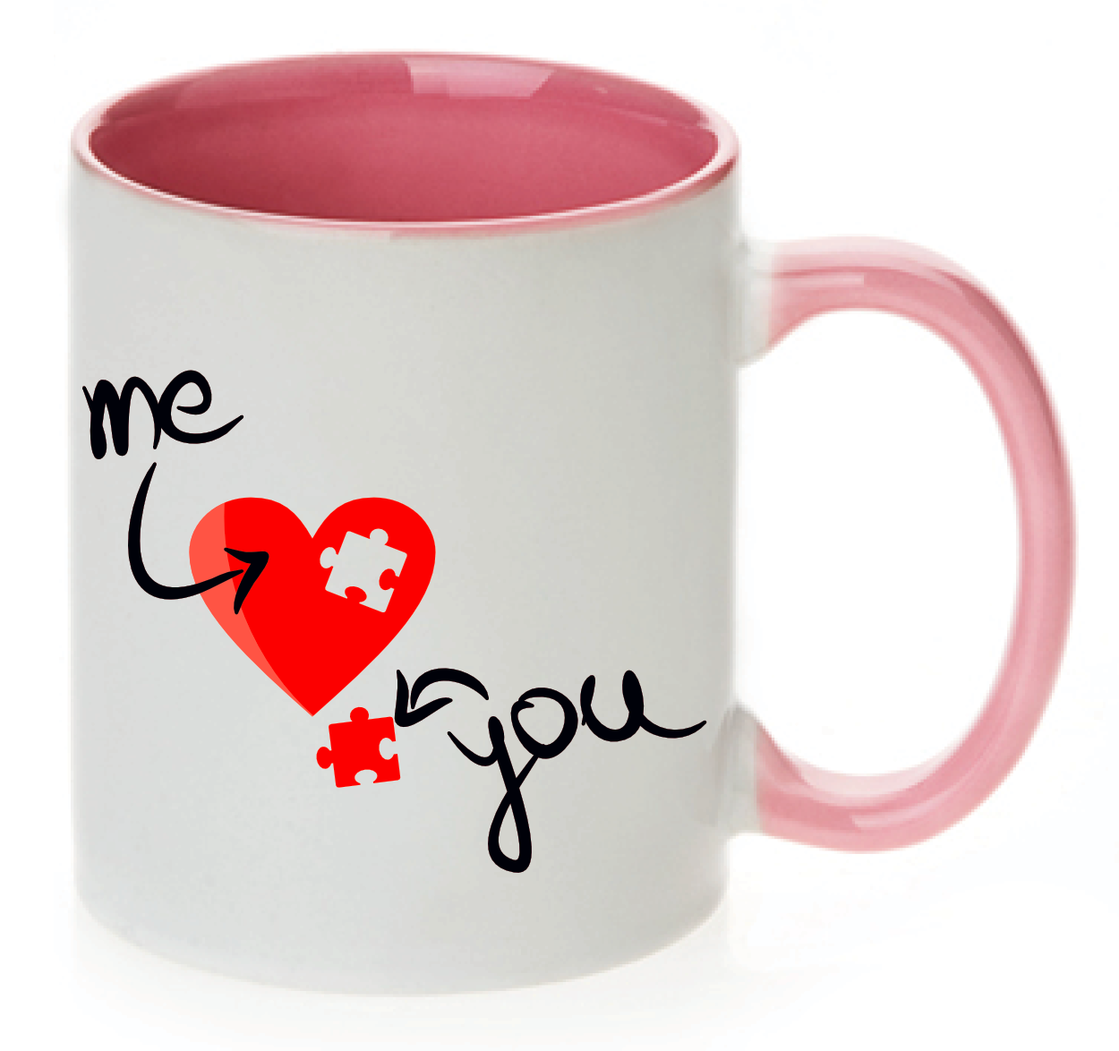 Tasse me you Puzzle Puzzleteil Herz Farbwahl