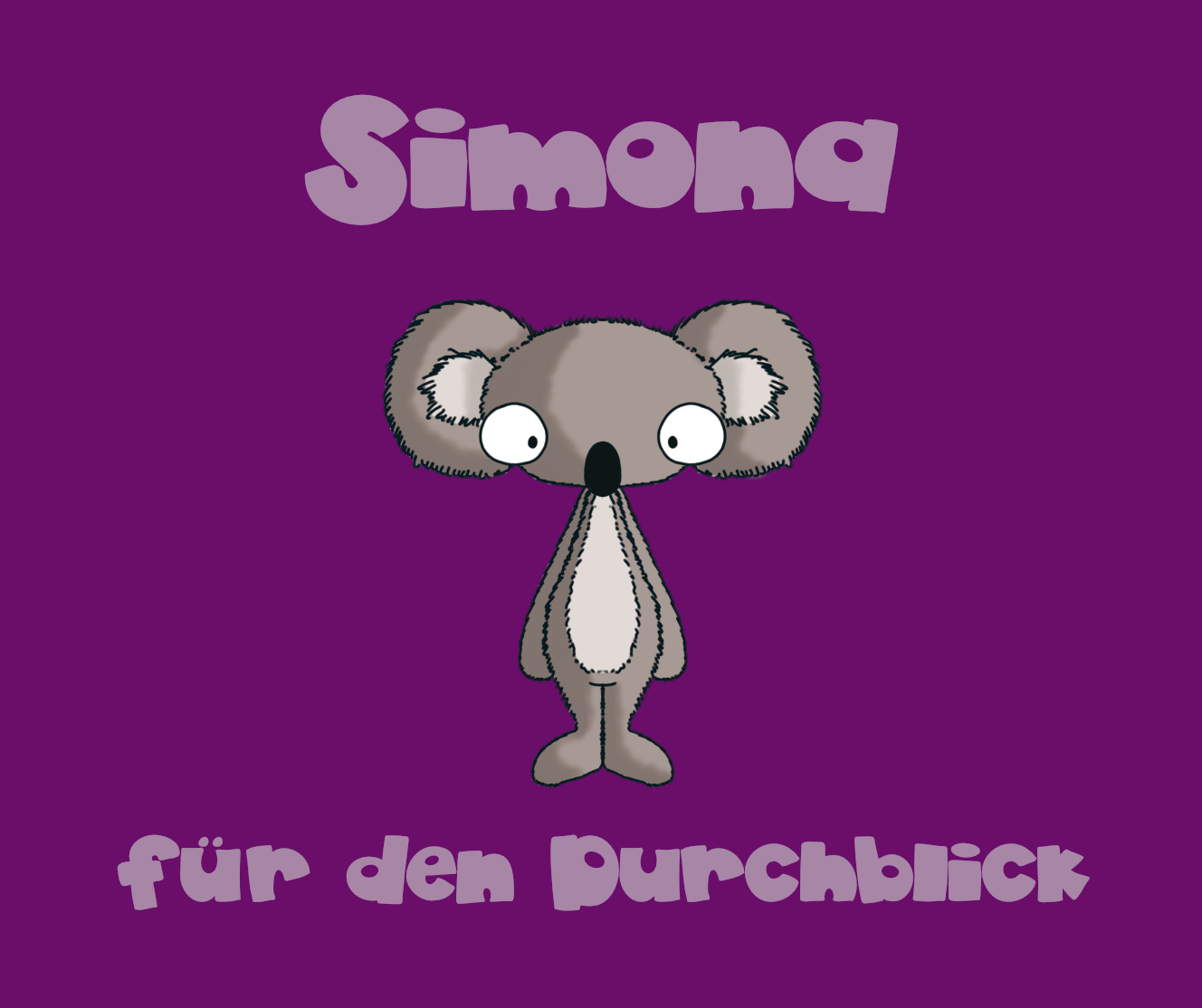 Brillenputztuch Koala für den Durchblick LILA Namen