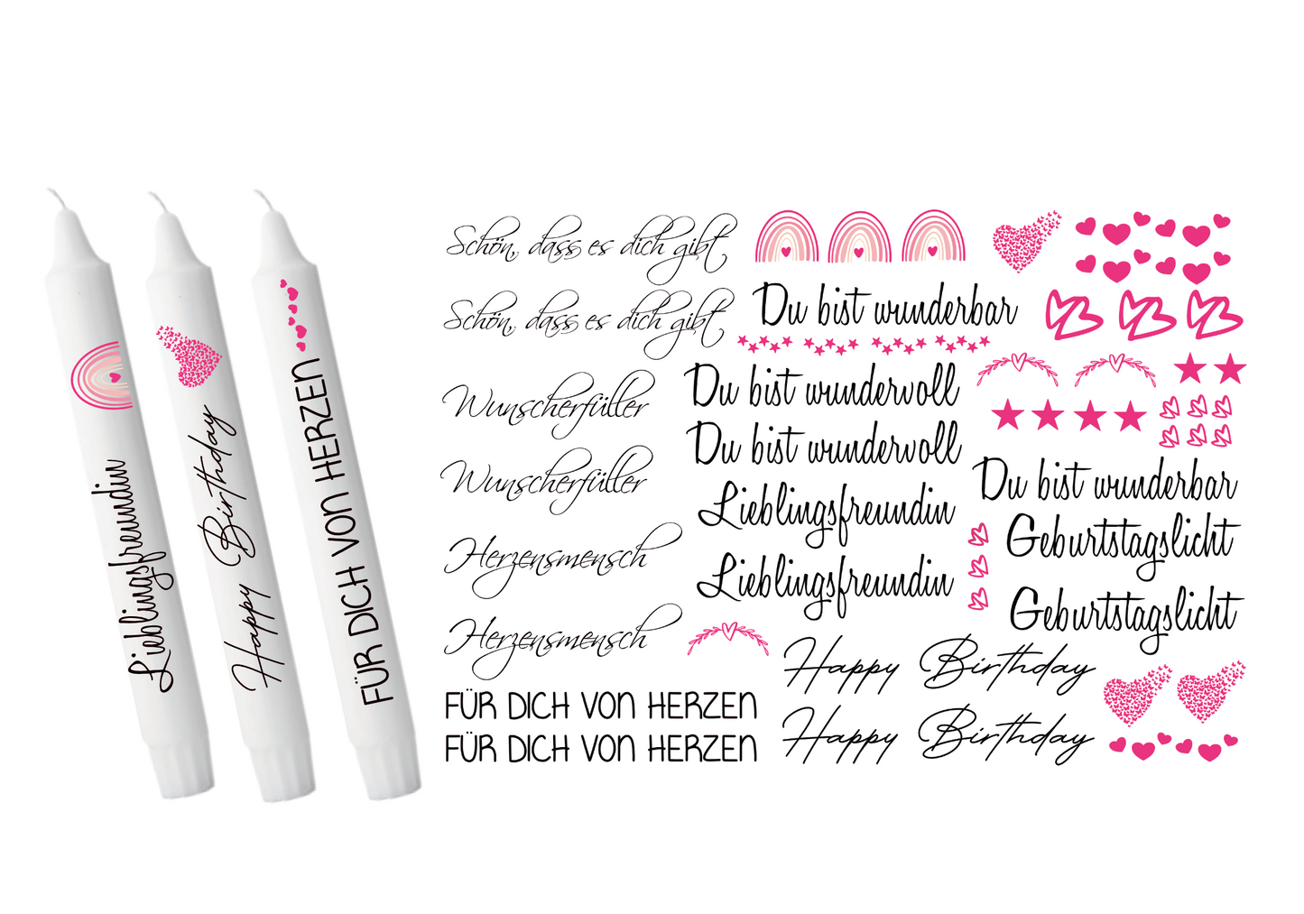 Kerzentattoos - Allgemein Geburtstag verschiedene Farben