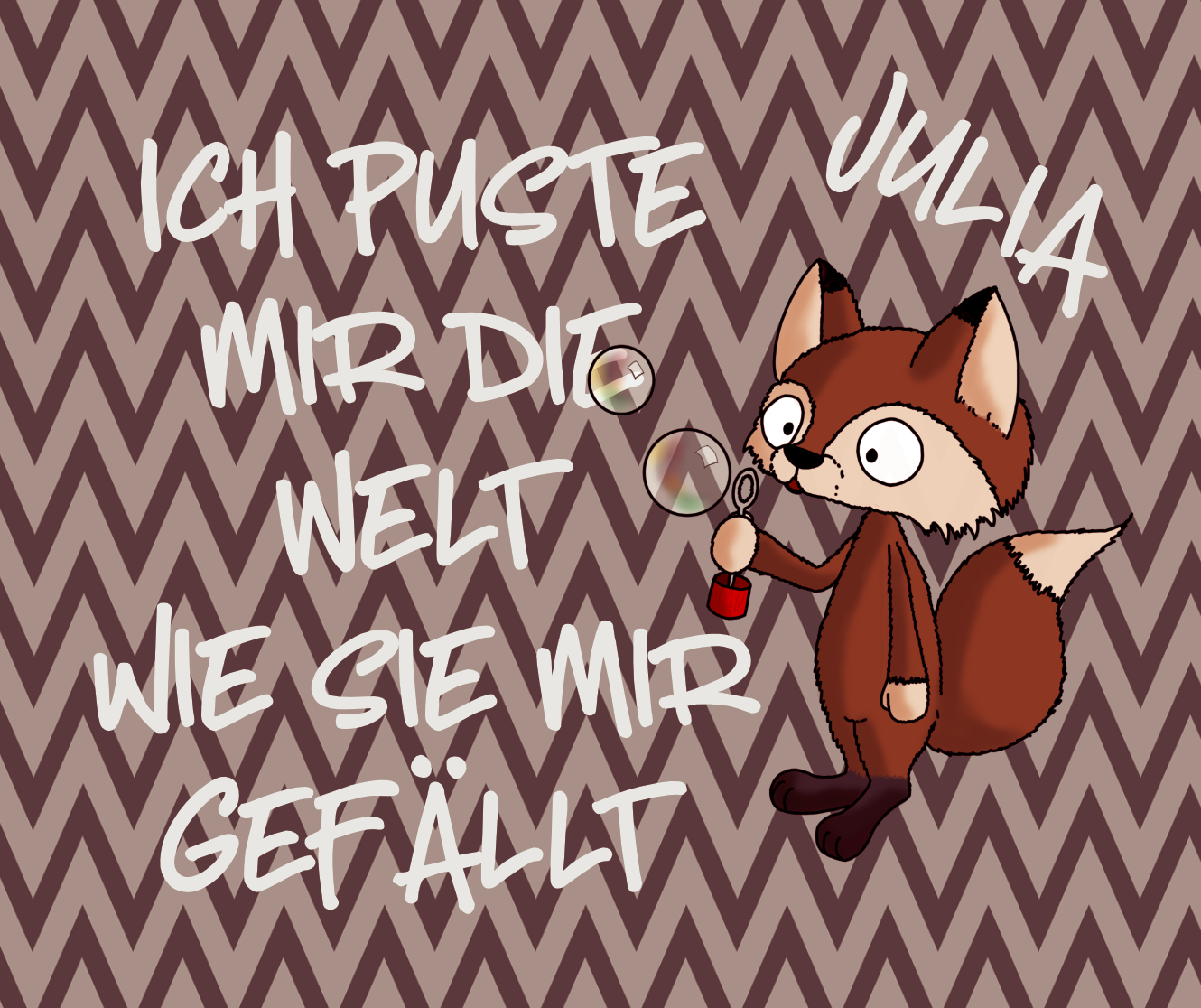 Brillenputztuch - Fuchs Ich puste Mir die Welt wie sie mir gefällt Name