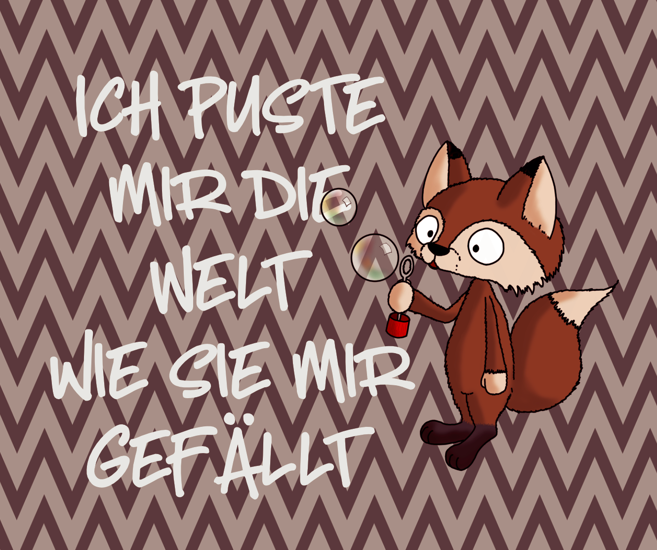 Brillenputztuch - Fuchs Ich puste mir die Welt Braun