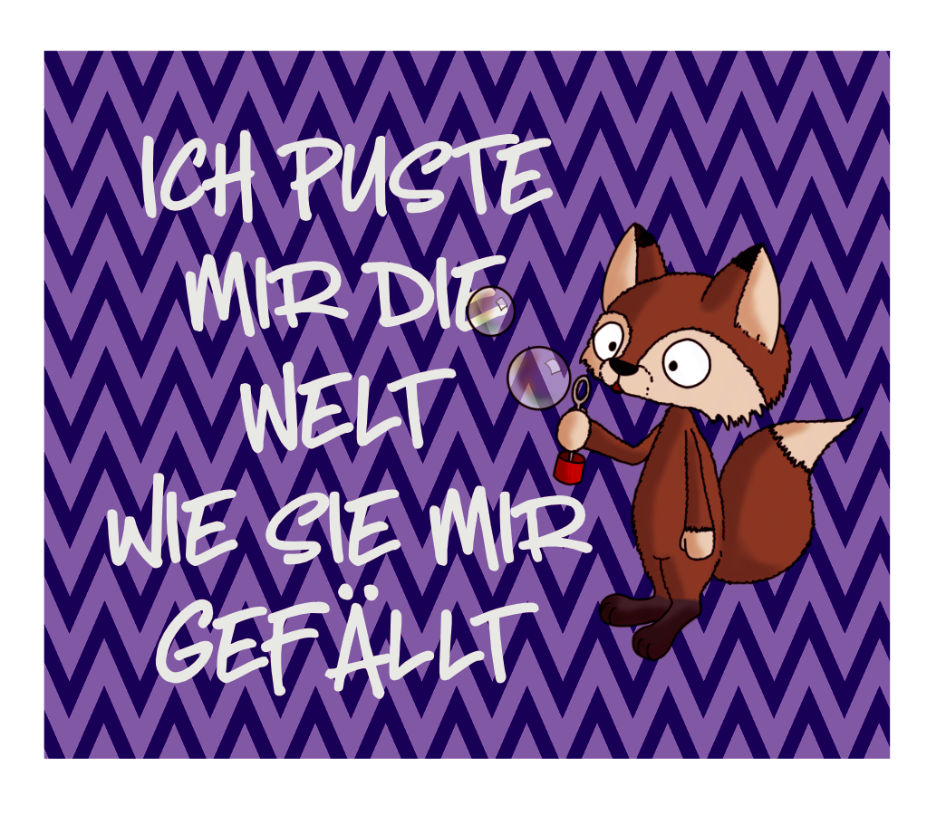 Brillenputztuch - Fuchs Ich puste Mir die Welt wie sie mir gefällt Lila