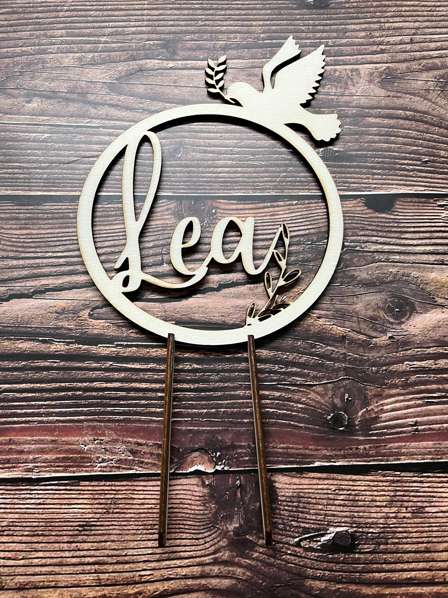 Cake Topper Taube und Zweig individuell personalisiert