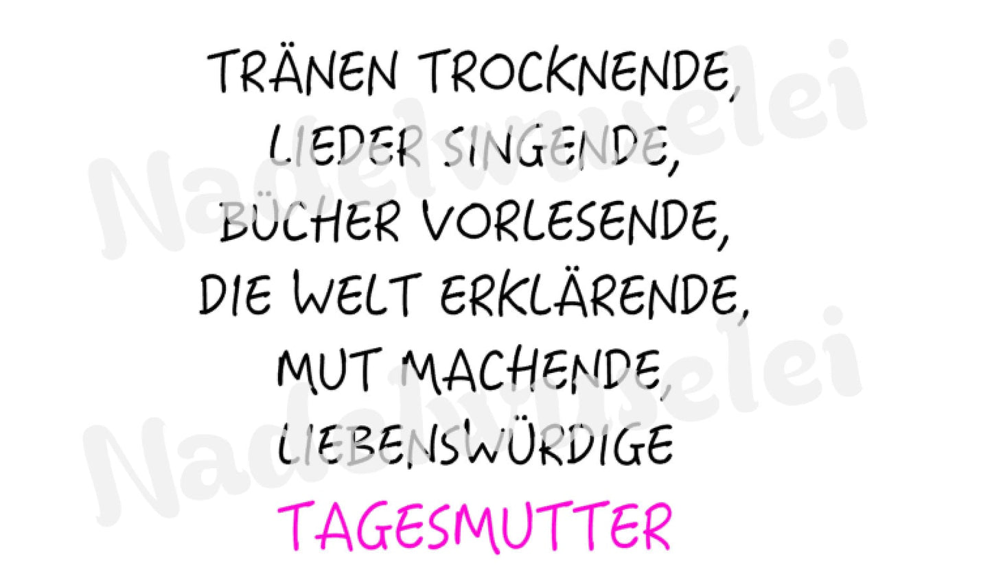 Bügelbild Tränen trocknende Tagesmutter Farbwahl