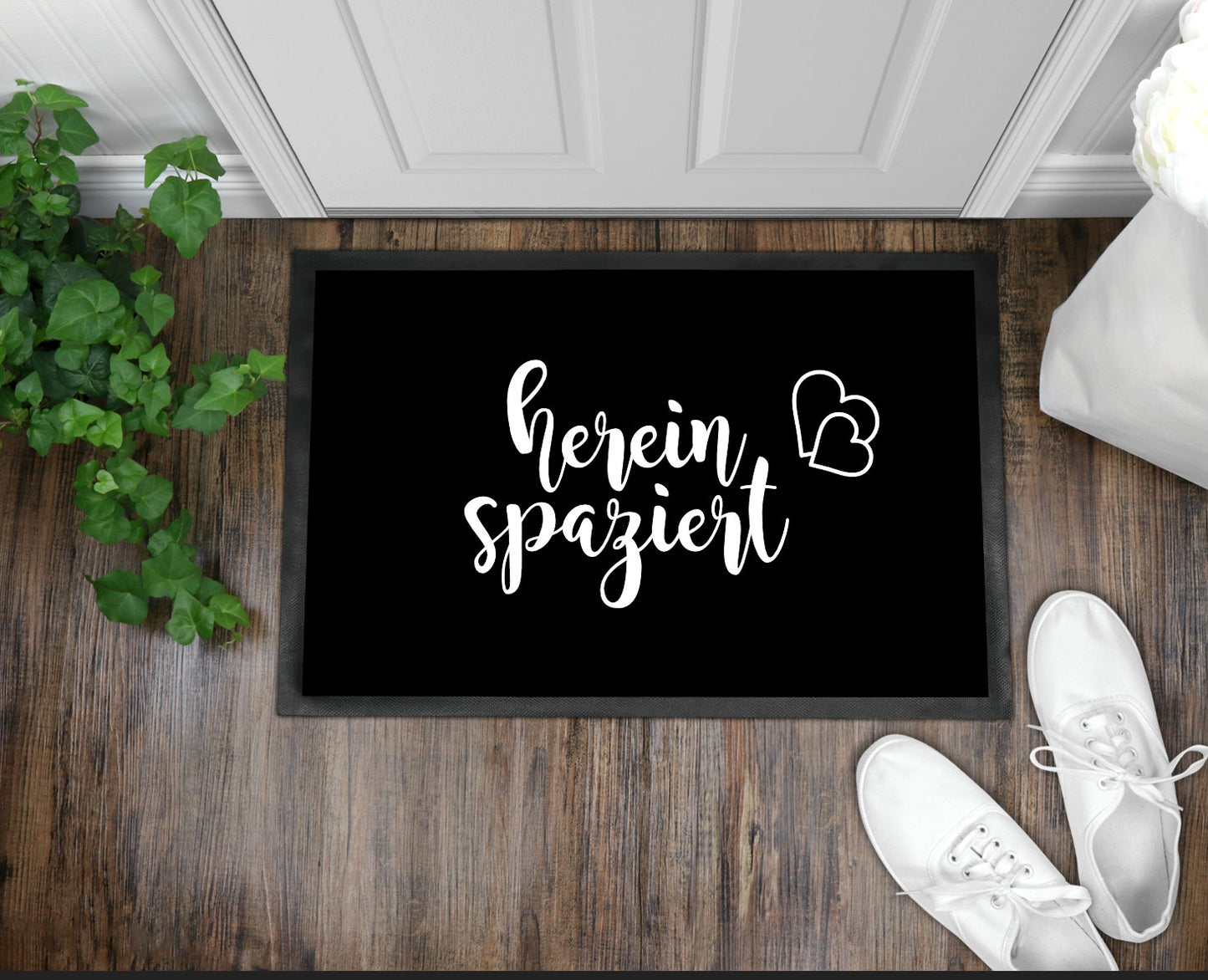 Fußmatte mit Gummirand 35x50cm herein spaziert