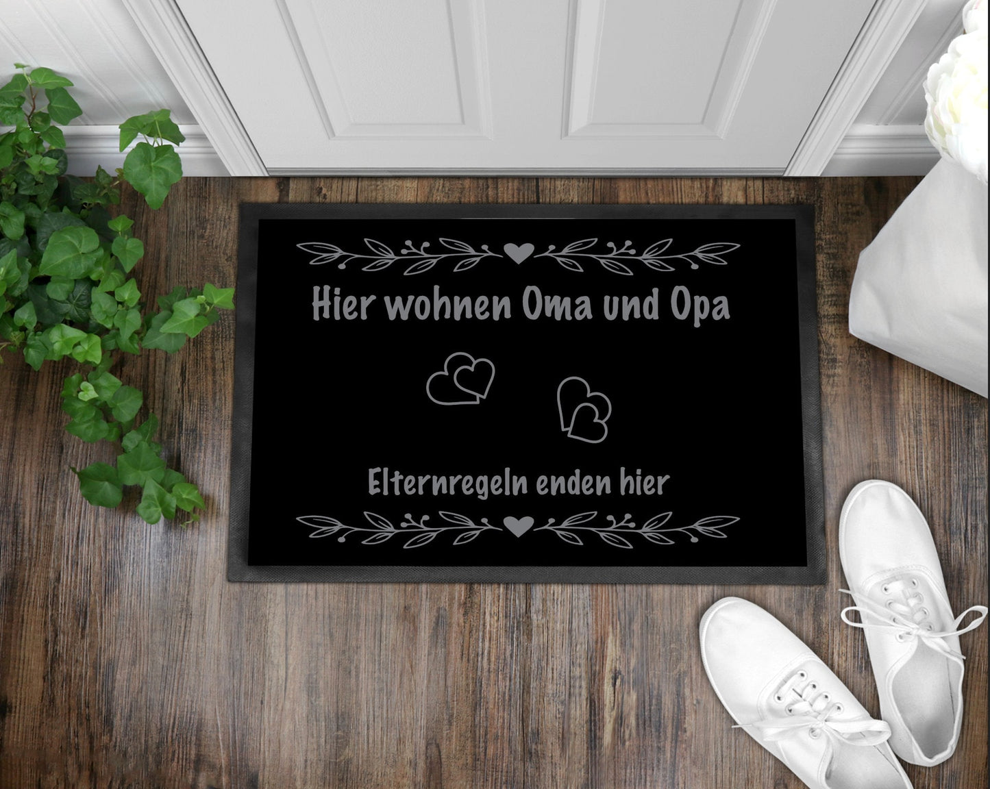 Fußmatte Hier wohnen Oma und Opa Elternregeln enden hier ohne Bild
