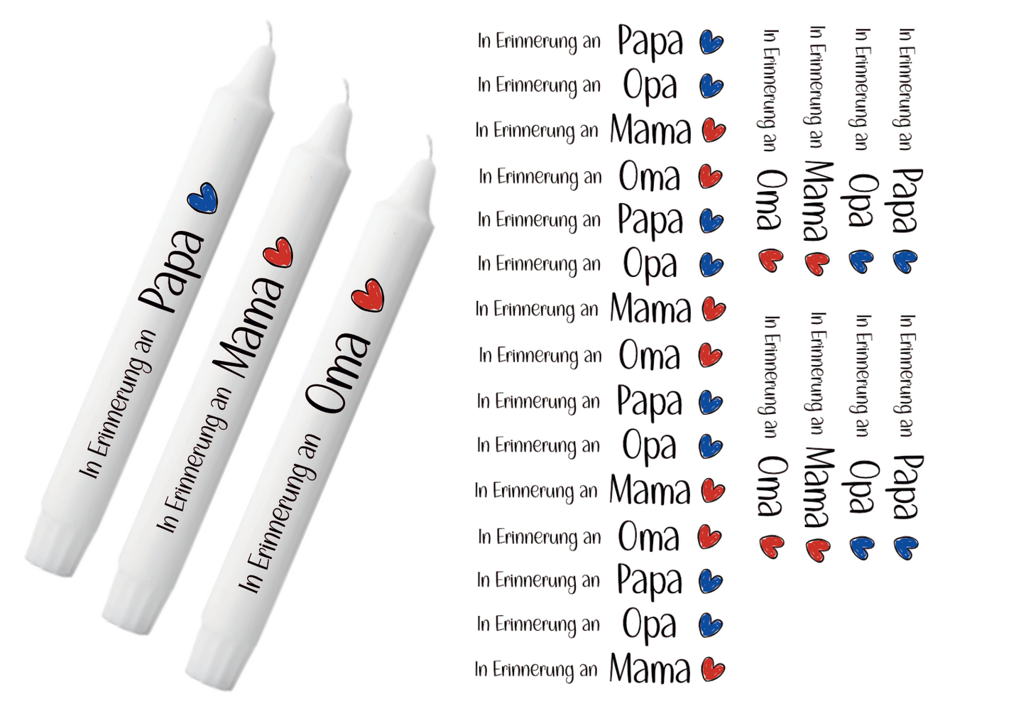 Kerzentattoos - In Erinnerung an Mama Papa Oma Opa