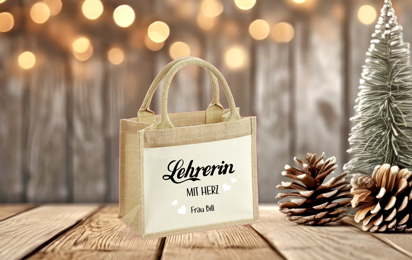 Jutetasche - Lehrerin mit Herz - Tolles Geschenk für Lehrerinnen