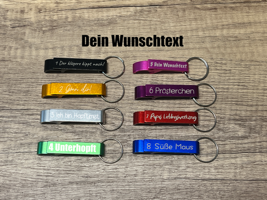 Flaschenöffner Schlüsselanhänger mit Gravur
