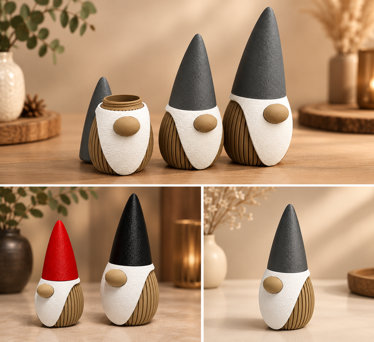 WICHTEL GNOM Skandinavisch cute Behälter Moderne 3D-Deko Minimalistische Winterdekoration Geschenkidee
