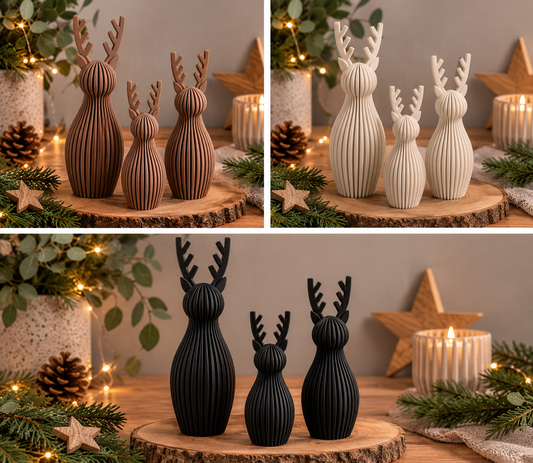 Modernes Rentier Weihnachtsdeko | 3D gedruckte Deko | Japandi Deko | Skandinavische Weihnachtsdeko | Rentier Figur | Winterdeko