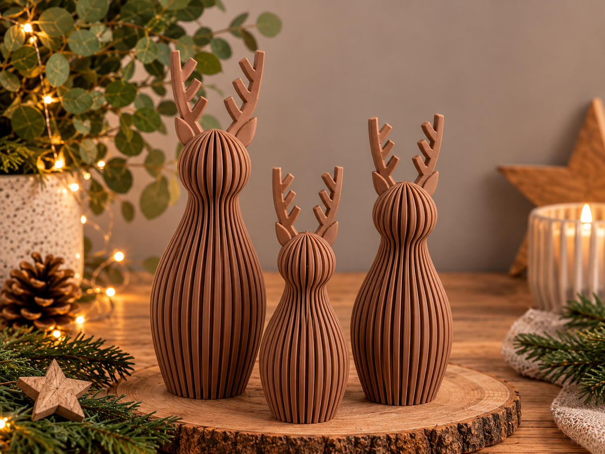 Modernes Rentier Weihnachtsdeko | 3D gedruckte Deko | Japandi Deko | Skandinavische Weihnachtsdeko | Rentier Figur | Winterdeko