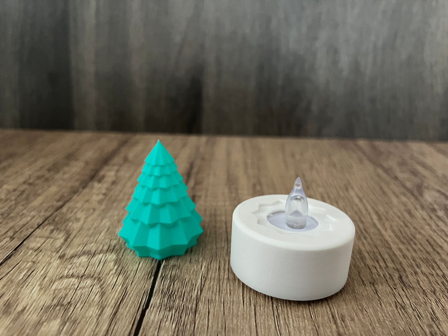 Mini Weihnachtsbaum Teelicht Tanne 3D gedruckt Tannenbäume Weihnachtsbäume LED einzeln Set farbig bunt