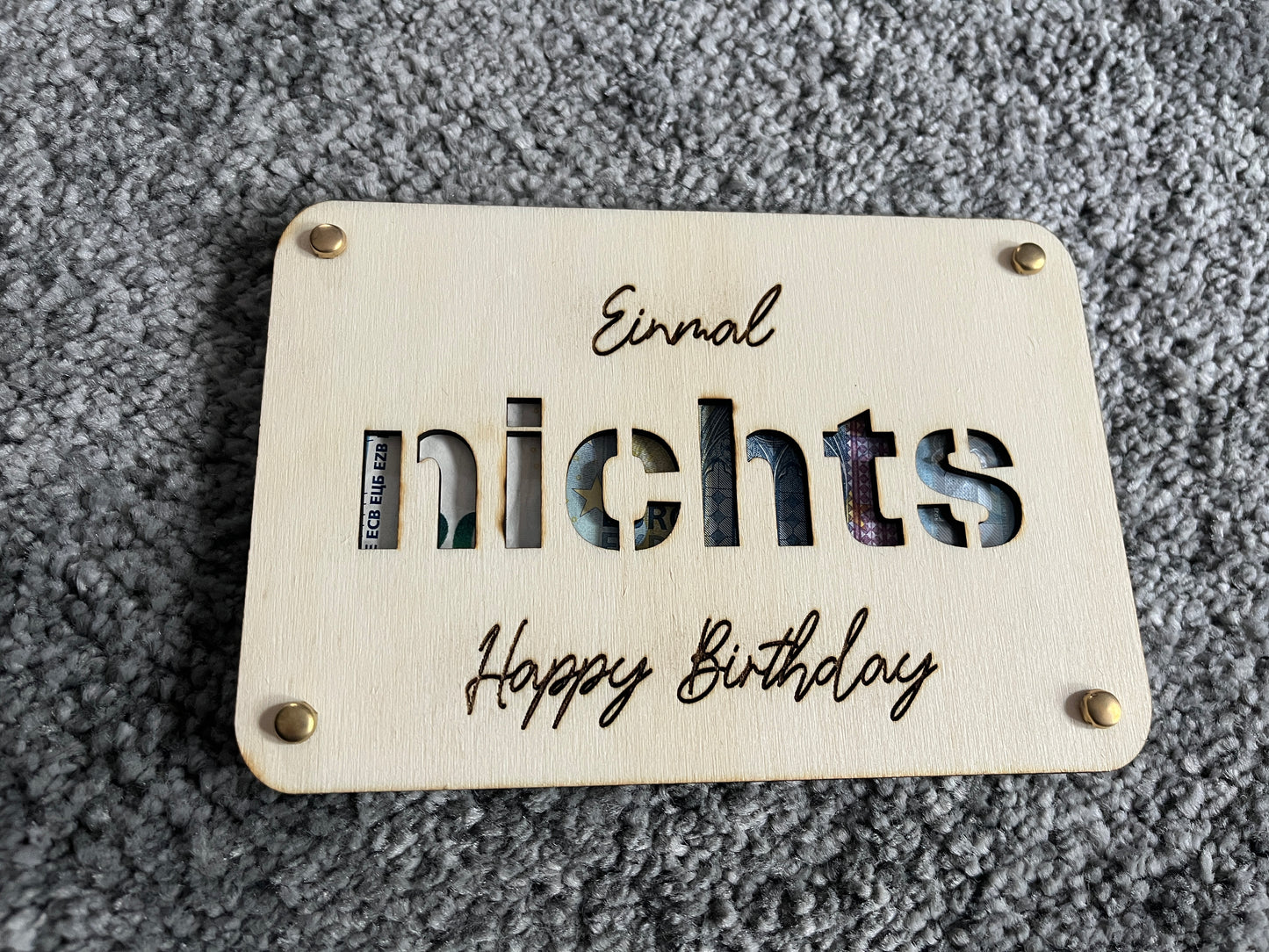 Einmal Nichts Geldgeschenk Verpackung