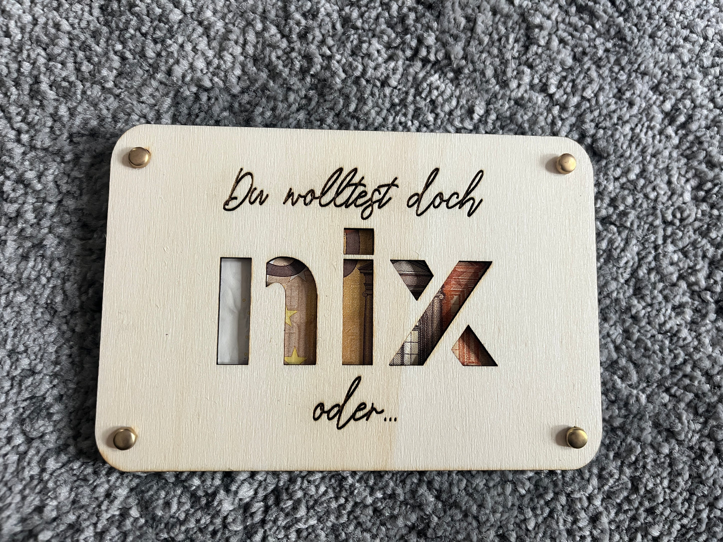 Einmal Nichts Geldgeschenk Verpackung