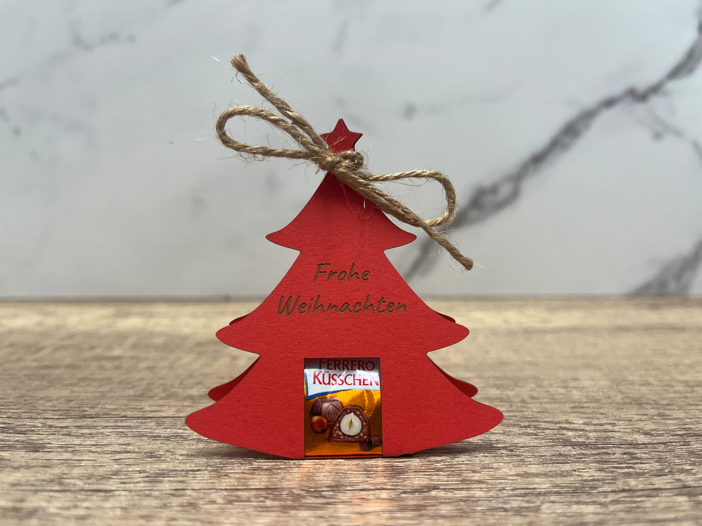 Tannenbaum Schokoladenhalter Frohe Weihnachten Wunschtext Individuell Farbwahl