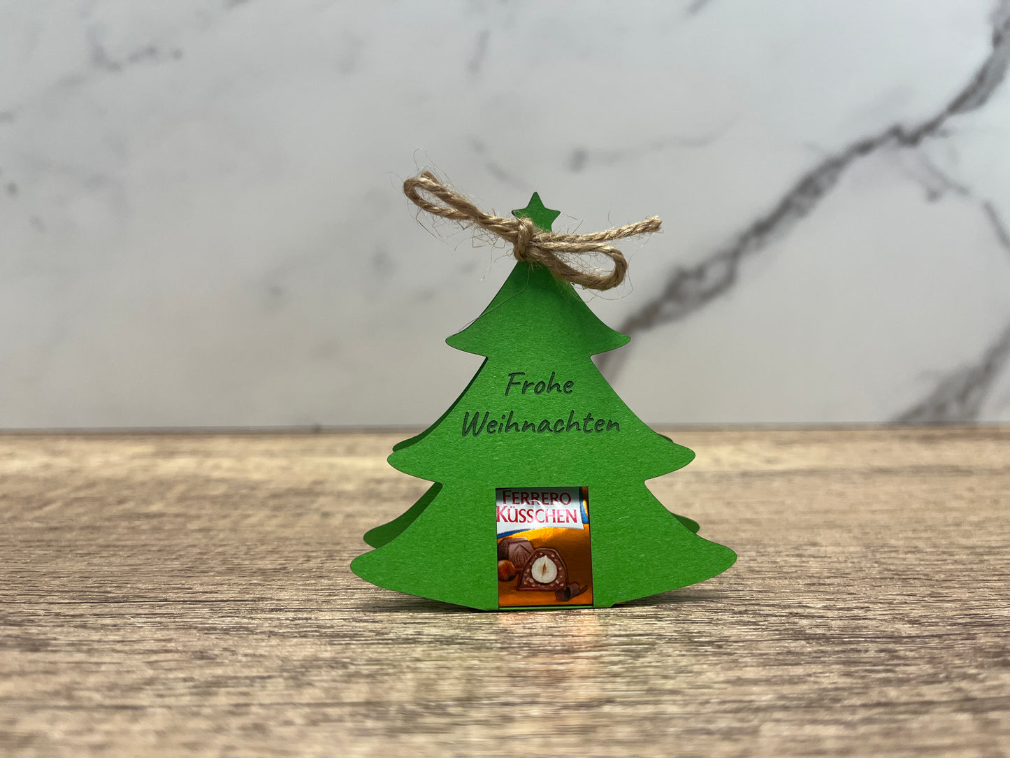 Tannenbaum Schokoladenhalter Frohe Weihnachten Wunschtext Individuell Farbwahl
