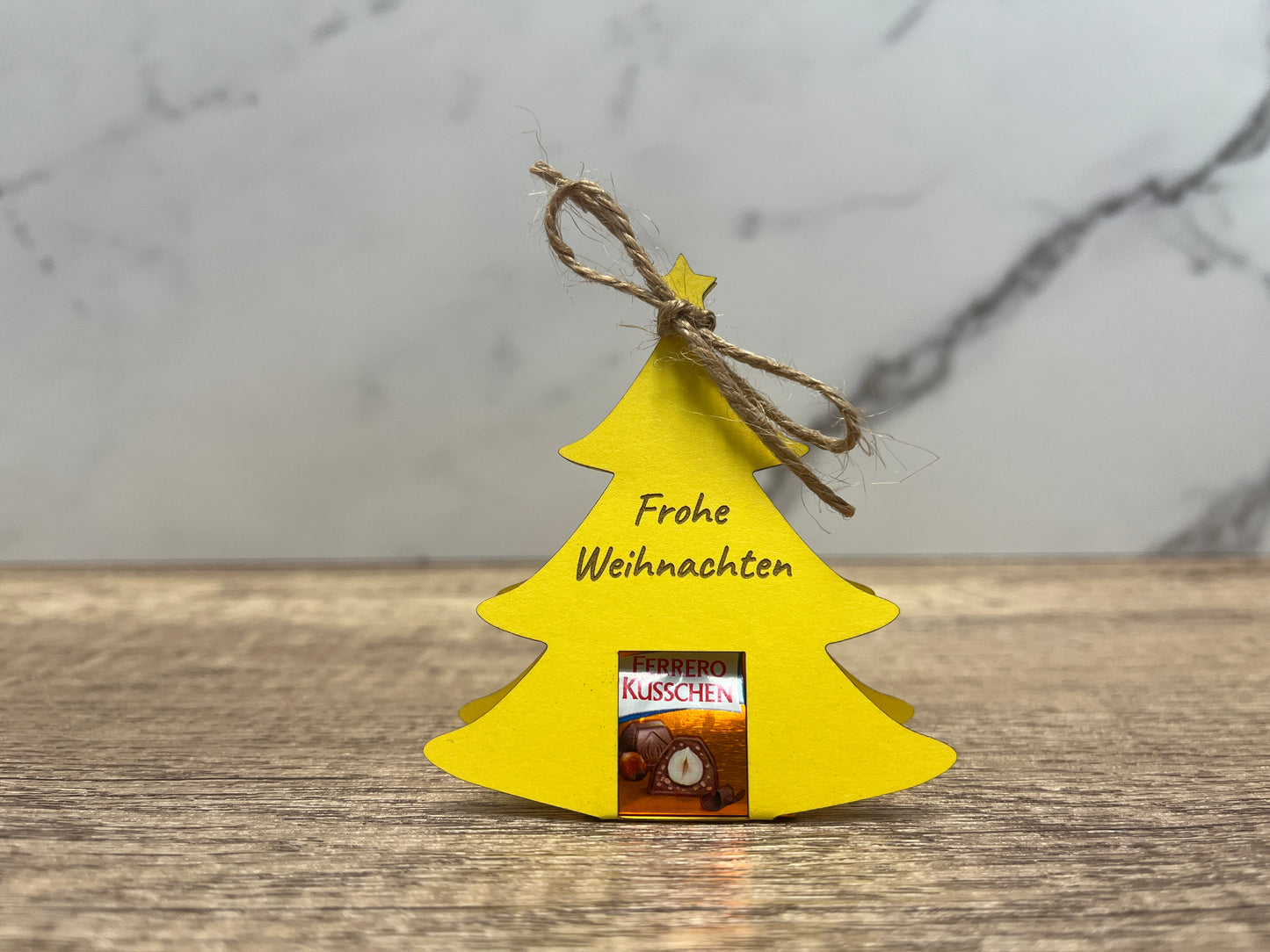 Tannenbaum Schokoladenhalter Frohe Weihnachten Wunschtext Individuell Farbwahl