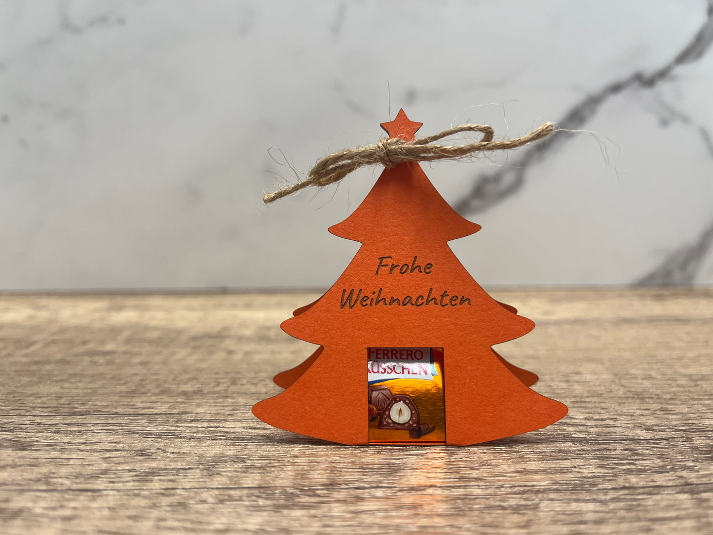 Tannenbaum Schokoladenhalter Frohe Weihnachten Wunschtext Individuell Farbwahl