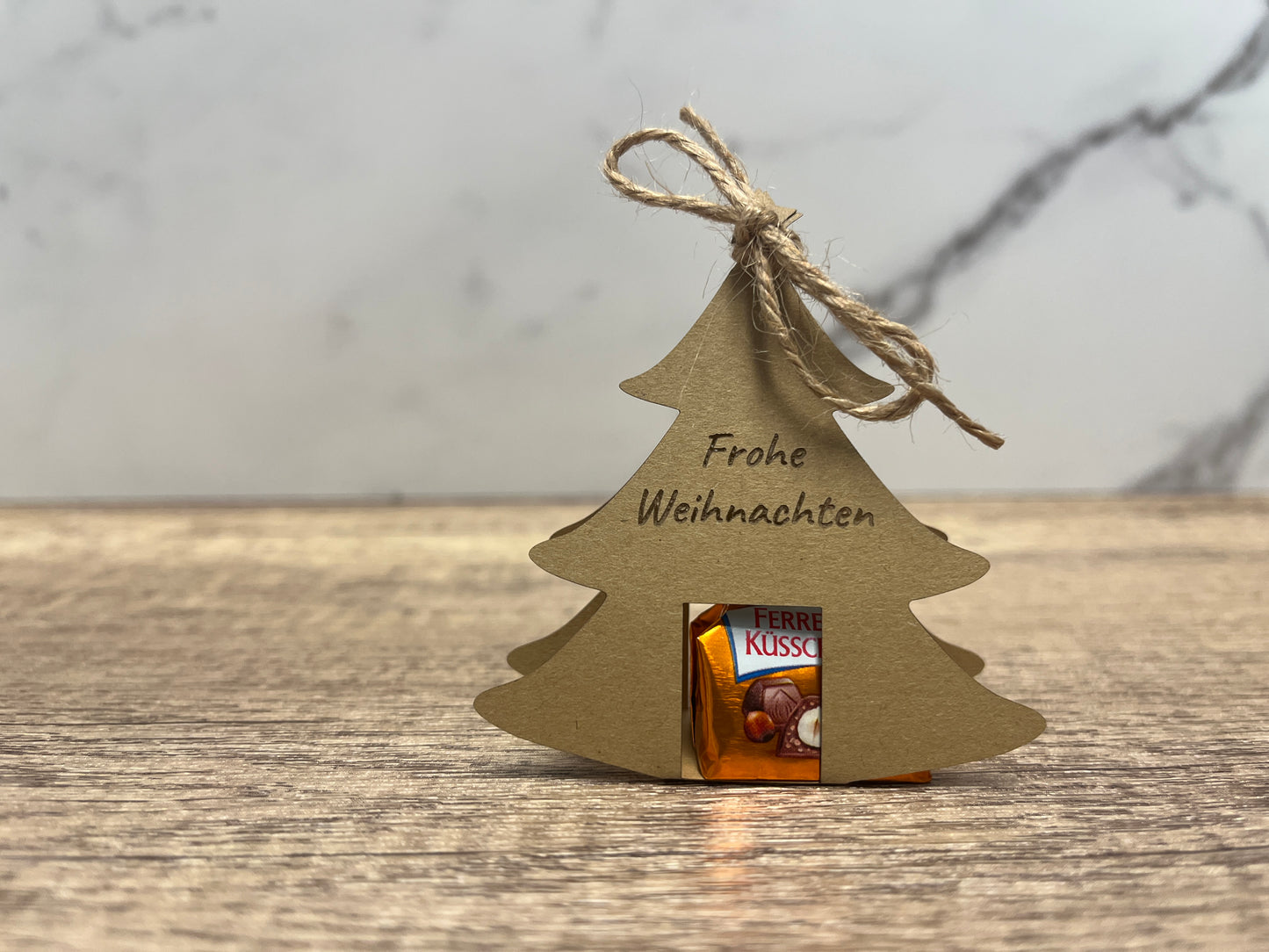 Tannenbaum Schokoladenhalter Frohe Weihnachten Wunschtext Individuell Farbwahl