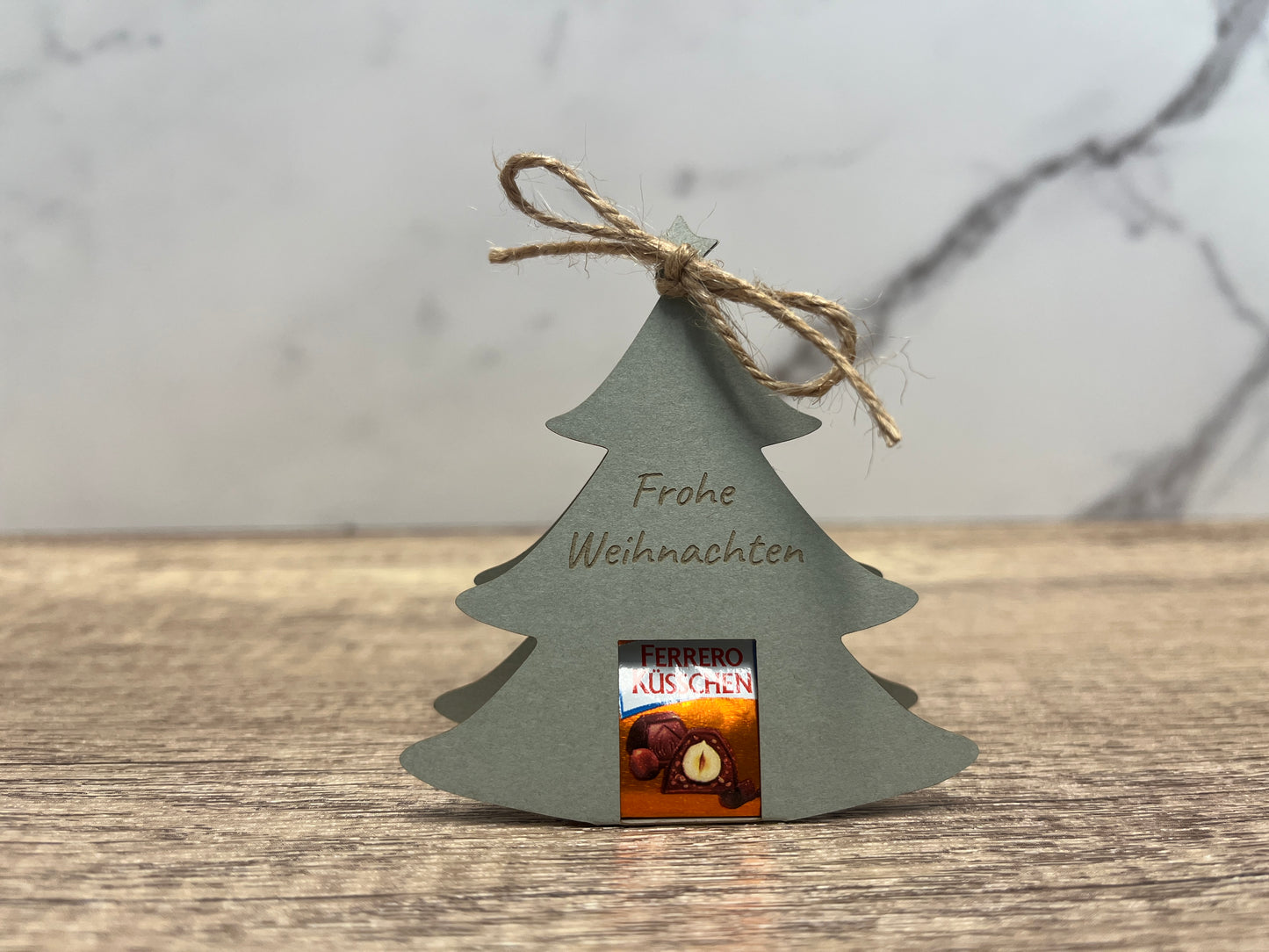 Tannenbaum Schokoladenhalter Frohe Weihnachten Wunschtext Individuell Farbwahl