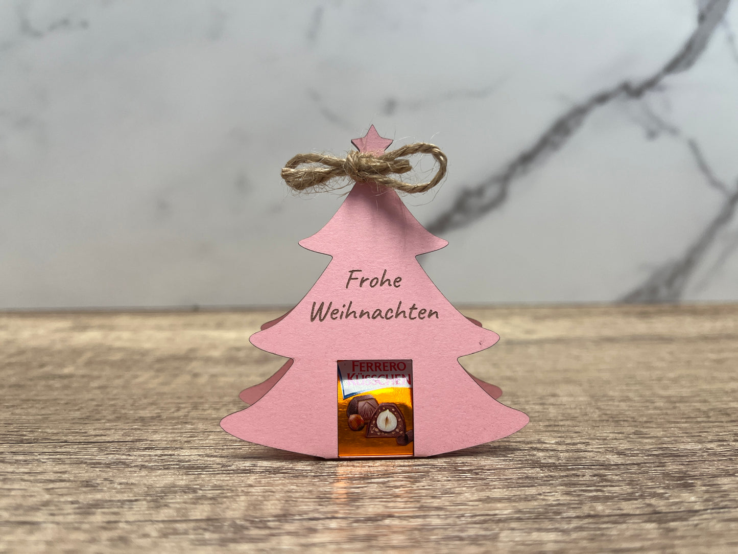 Tannenbaum Schokoladenhalter Frohe Weihnachten Wunschtext Individuell Farbwahl