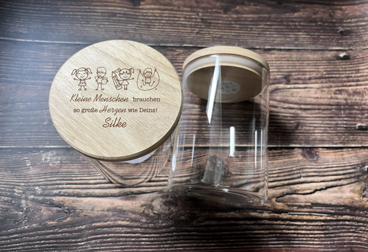 Vorratsglas - Kleine Menschen Erzieherin mit Wunschnamen