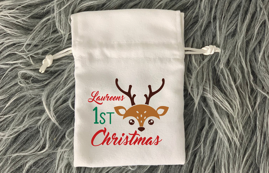 Erstes Weihnachten personalisierter Beutel Name
