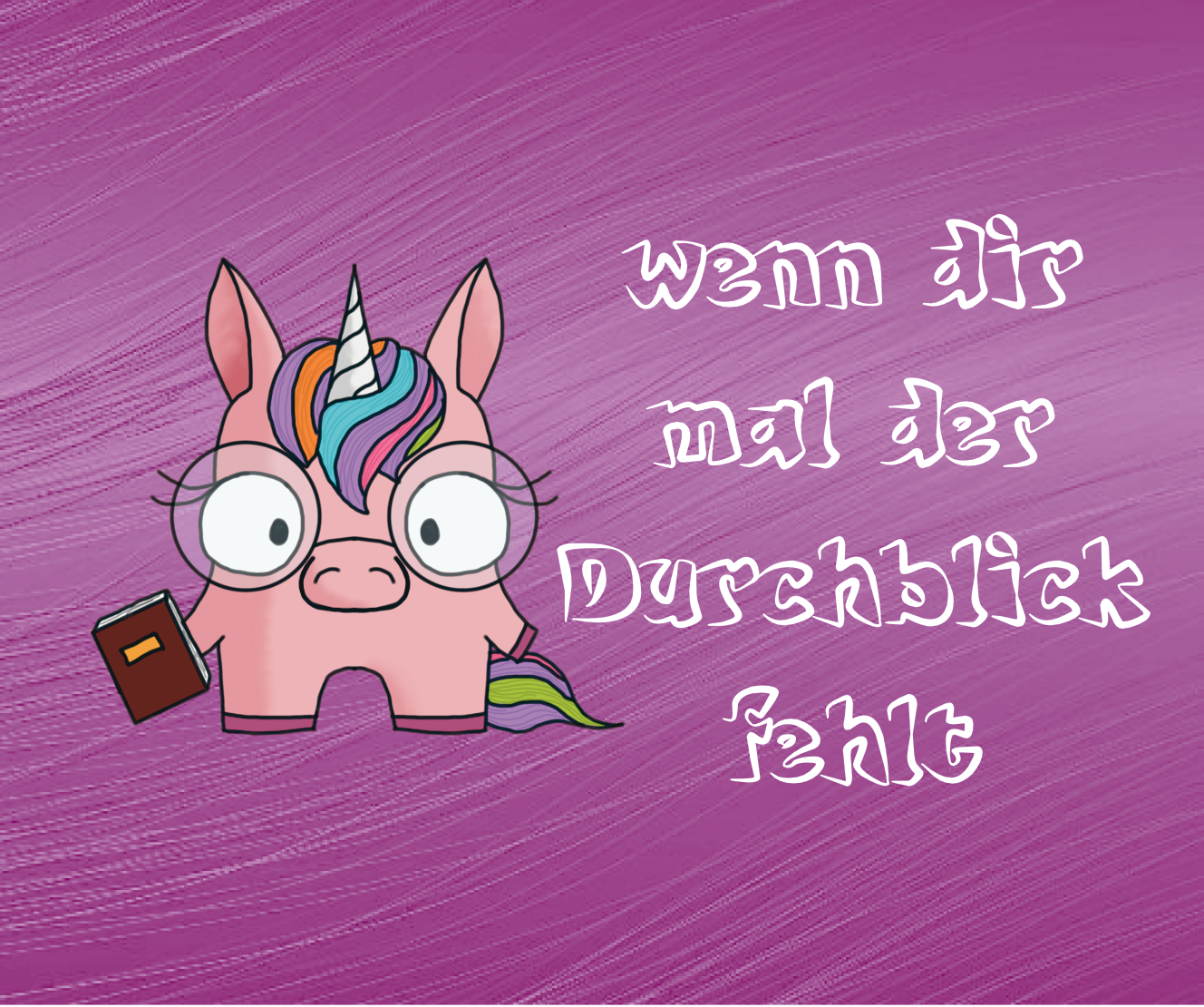 Brillenputztuch - Einhorn wenn dir mal der Durchblick fehlt LILA