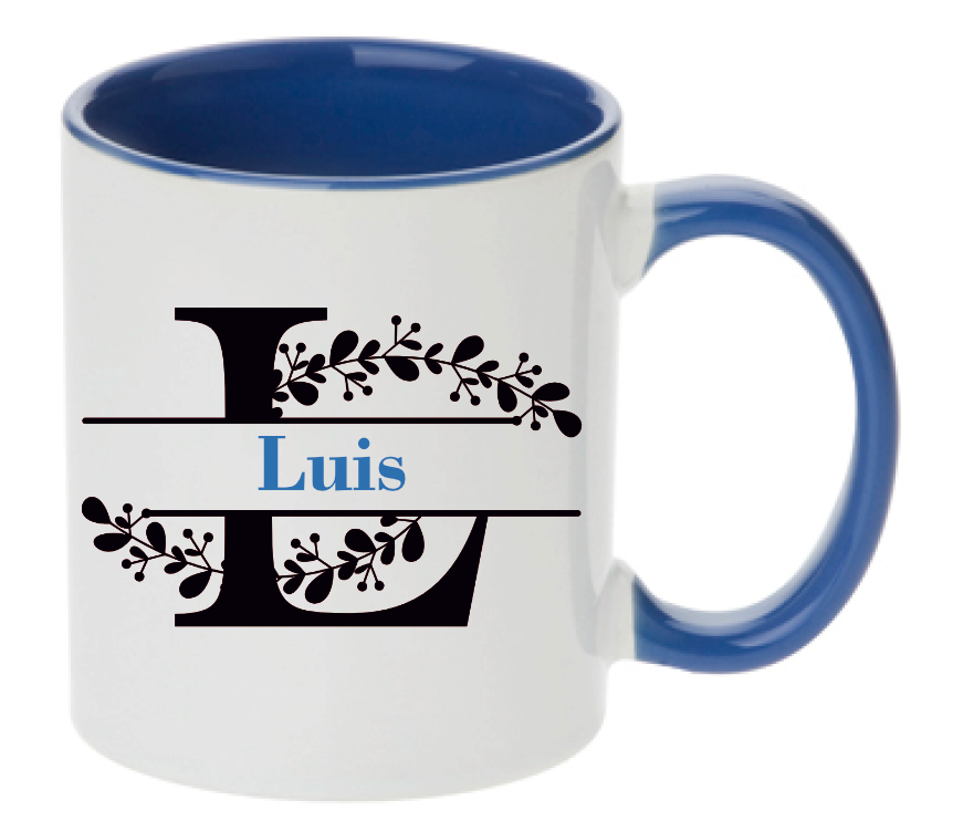 Tasse personalisiert mit Namen und Buchstabe Buchstabentasse Farbwahl