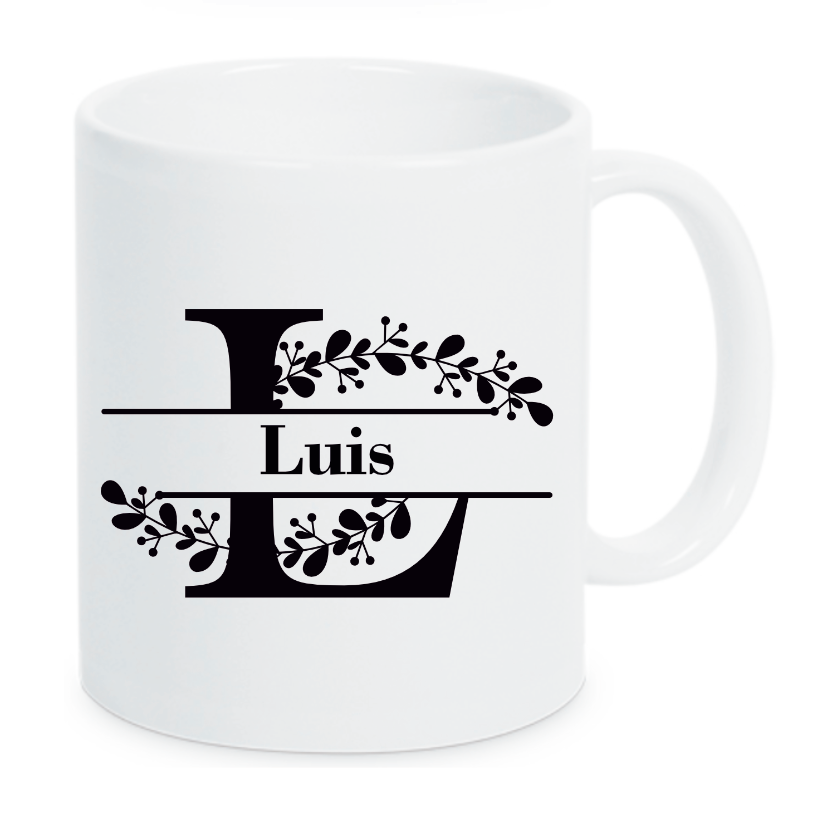 Tasse personalisiert mit Namen und Buchstabe Buchstabentasse Farbwahl