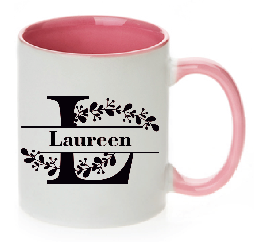 Tasse personalisiert mit Namen und Buchstabe Buchstabentasse Farbwahl
